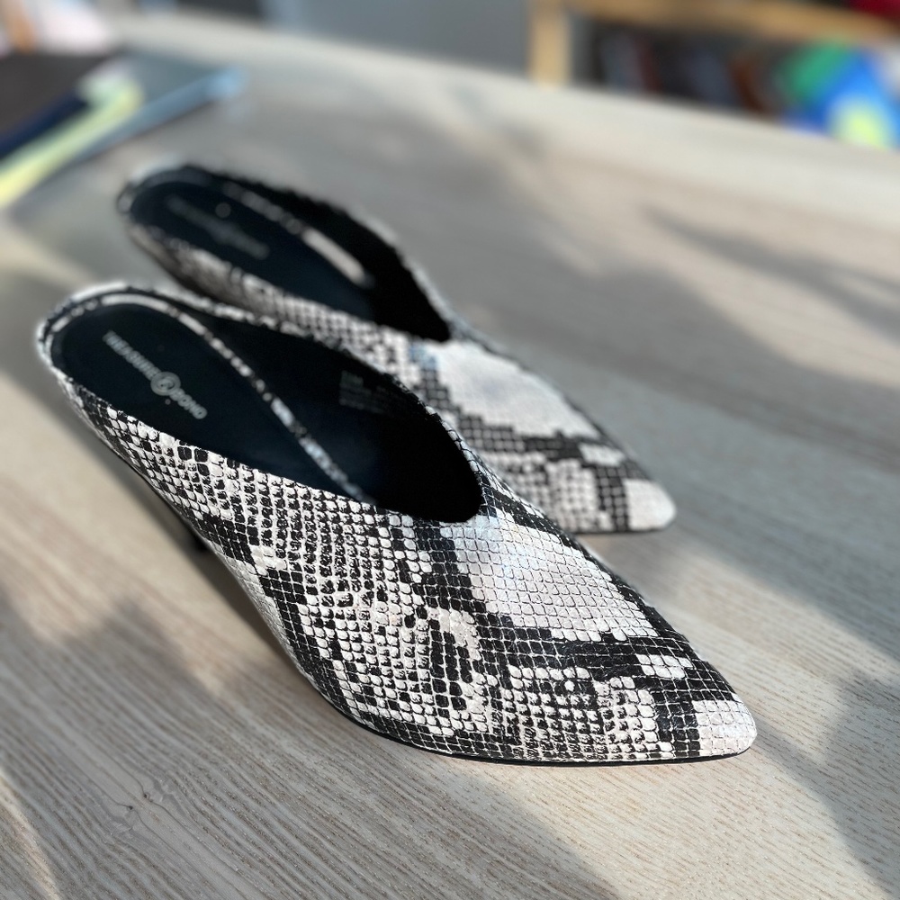Snakeskin Heels with Pointy Toe